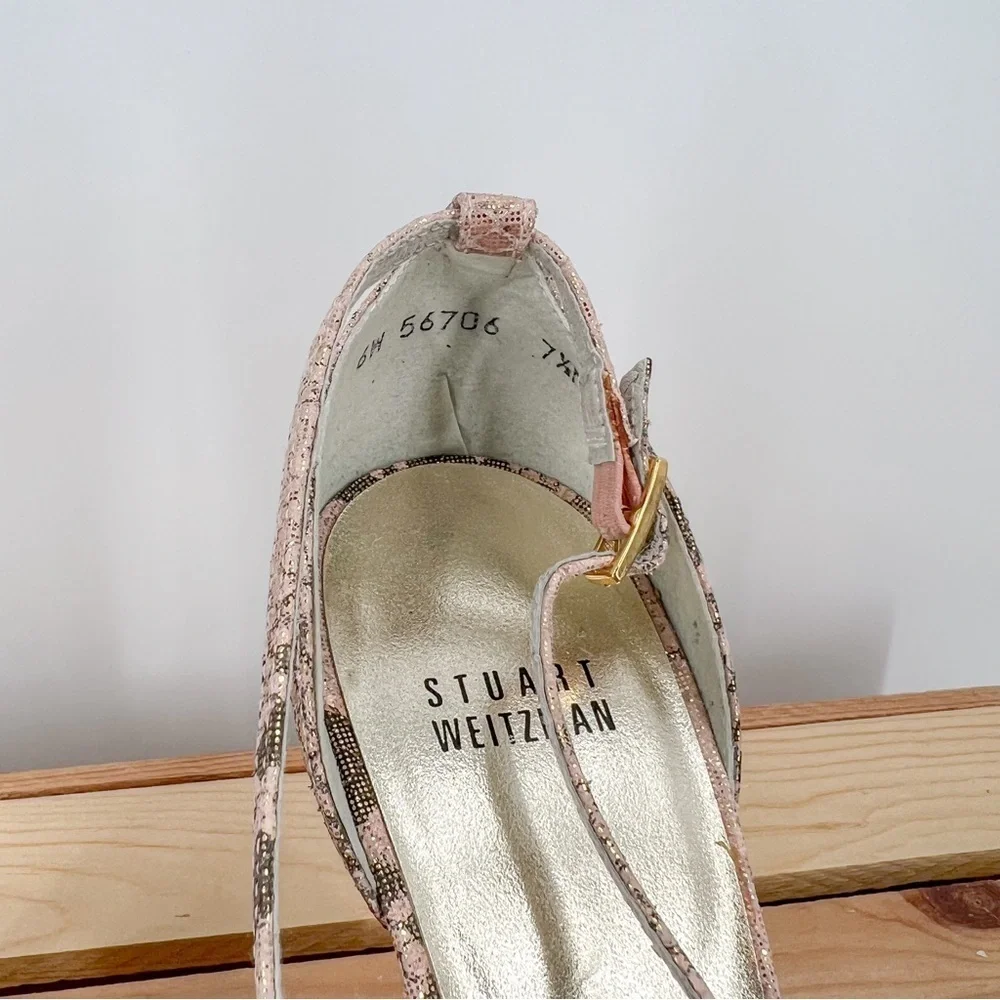 Stuart Weitzman gold snake pattern sandals - Picture 8 of 9